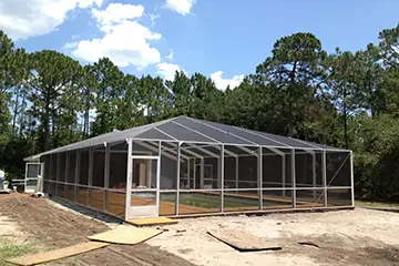 White pool enclosure by East Coast Aluminum